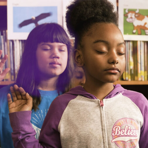 Photo of students practicing mindfulness techniques