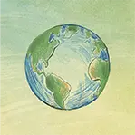 Thumbnail for all episodes is an illustration of planet Earth on a greenish background
